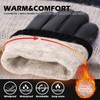 BISON DENIM Men's Leather Gloves Warm Cashmere Lining Windproof Gloves