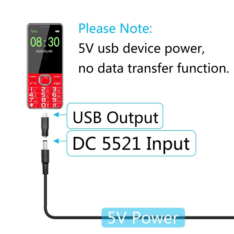 Maixbomr DC 5.5mm x 2.1mm to Mini USB Adapter, 5V