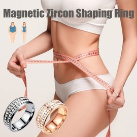 2Pcs Moissanite Rings for Women Magnetic Zircon Shaping Ring Cross Full Moissanite Rhinestones Ring Threanic Triple-Spin Rings (Size 8)