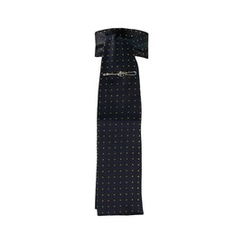 Equetech Polka Dot Jacquard Riding Stock - Navy/Gold, Long