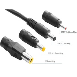 Solar Panel Connectors Work with MC4 to DC Extension Cable 16AWG with DC 5.5mmx2.1mm,DC 3.5x1.35mm,DC 5.5x2.5mm and DC8mm Adapter for Portable Power Station Rechargeable Battery Pack Solar Generators