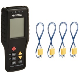 PerfectPrime TC41, 4-Channel K-Type Digital Thermometer Thermocouple Sensor -200~1372°C/2501°F, 20 x 4 Data Log Storage Function