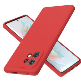 NUIMADL Moto Edge+ 2023 5G Case, Soft Liquid Silicone Protective and Anti-Scratch Microfiber Lining Shockproof Compatible with Moto Edge Plus 2023 5G Cover (Red)