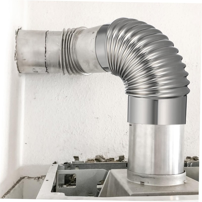 TEHAUX Stainless Steel Elbow Chimney Exhaust Flue Durable Rustproof Vent
