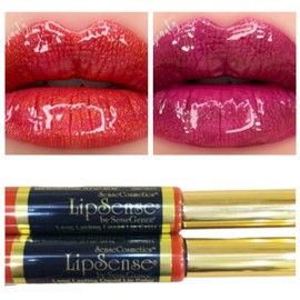 Lipsense Lipstick Liquid Lip Stain Gloss POMEGRANATE & BEAR-Y Makeup LOT of 2