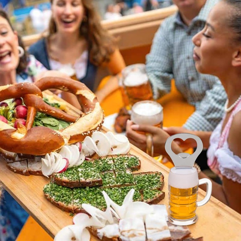 LONZIKP 3er Pack Lustig Magnet-Flaschenöffner Bierglas mit Kühlschrankmagnet
