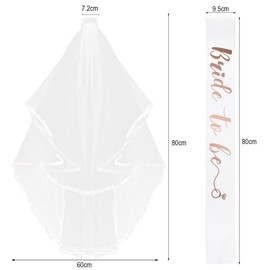 JGA Accessories Women's Hen Party Veil Bride, Bride to Be Sash, Heart Sunglasses with Pen, Hen Party Decoration Women for Stag Party, Bridal Shower and Wedding Photography, A3