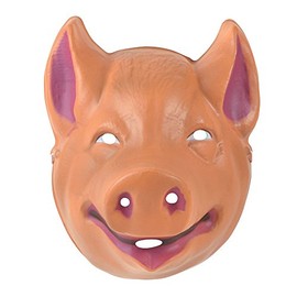 Brown Plastic & Card Pig Mask (Pack of 1) - Stylish Design, Perfect Accessory for Costume Parties, World Book Day, Cosplay, & Festivities