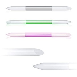 2 Pcs Glass Cuticle Pusher Nail File Set Double Sided Crystal Glass Nail Files Manicure Pedicure Precision Filing Cuticle Remover Pro Nail Care Tools (Clear-2pcs)