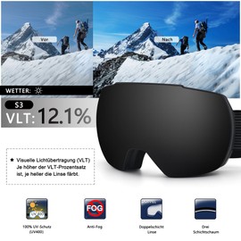 DUDUKING Ski Goggles Snowboard Goggles for Men Women Adults Teenagers Ski Goggles OTG UV Protection Compatible Helmet Anti Fog Ski Goggles Spherical Mirrored