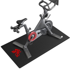 Bike Trainer Mat Compatible with Peloton Bike, for Treadmill & Row, THK 6mm, Under Mat Protect Hardwood Floor Carpet, Trainer Accessory for Indoor Stationary Exercise Bicycle