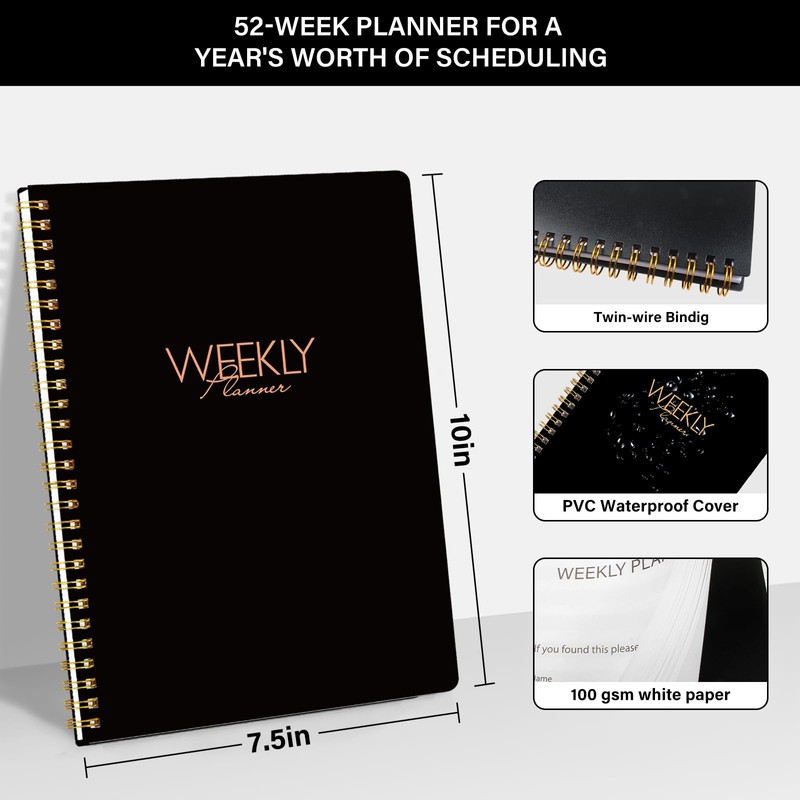 Weekly Appointment Planner with Hourly Schedule,Priorities & Habit Tracker Organizer,7.5"×10"