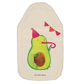 Mr. & Mrs. Panda Hot Water Bottle Avocado Party Time - Gift, Children's Hot Water Bottle, Hot Water Bottle Cover, Healthy, Heat Cushion, Grain Cushion, Vegan, Hot Water Bottle with Cover, Veggie