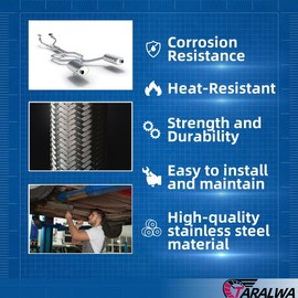 TARALWA Exhaust Muffler Flex Pipe Stainless Steel compatible with 2009-2010 Hyunda Sonata 2.4L T-52604