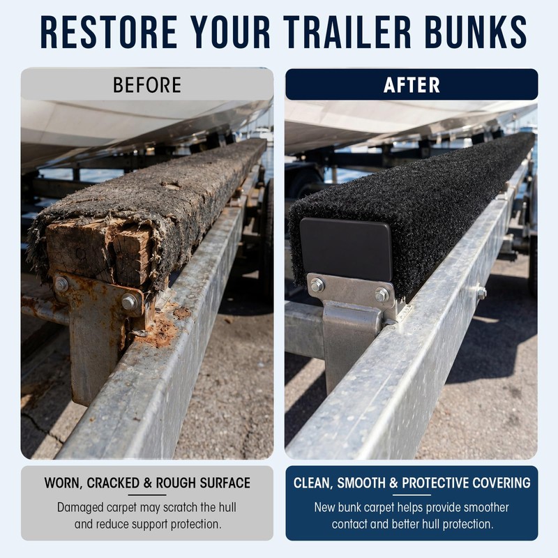 Threlaco Marine Boat Trailer Bunk Carpet Kit, 20 Ft x