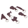 7PCS Cowhide Musical Instrument Keychains Mini Guitar Violin Horn Bass