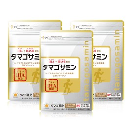 Farmafoos Tamago Samin Wellness Food Gold Award 2018 Supplement, High in Glucosamine and Chondroitin, Just 3 Tablets for Smooth Daily Life, Unique Ingredients IHA, Approach to Knotting Discomfort with Ages, 3 Bags, 180 Capsules, Serial Number Included