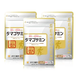 Farmafoos Tamago Samin Wellness Food Gold Award 2018 Supplement, High in Glucosamine and Chondroitin, Just 3 Tablets for Smooth Daily Life, Unique Ingredients IHA, Approach to Knotting Discomfort with Ages, 3 Bags, 180 Capsules, Serial Number Included