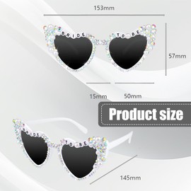 GMHLLES Heart Shaped Sunglasses, Stylish Rhinestone Pearl Sunglasses Wedding Bachelor Party Supplies Fashionable and Retro