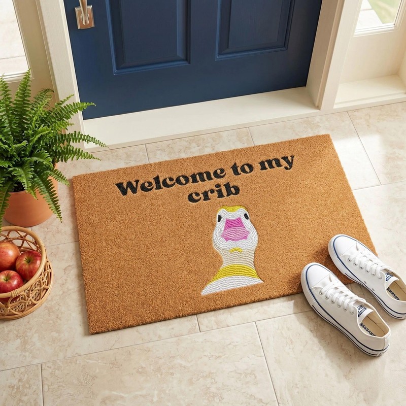 SAIONJI “Welcome to My Crib” Doormat, 18 x 30 Inch