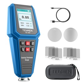 TESMEN TCG-2001 Paint Thickness Gauge for Cars, Digital Paint Meter with Data Bar Graph, 4-Way Backlit Color Screen, Car Paint Mil Thickness Tester with Limit Alarm for Used Car Buyers - Blue