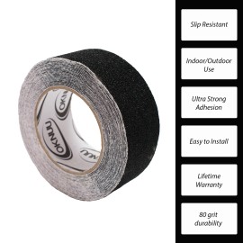 PACKFORYOU 2" 30ft Anti Slip Non Skid High Traction Safety Grit Tape Strip Sticker Roll - 15 Pack