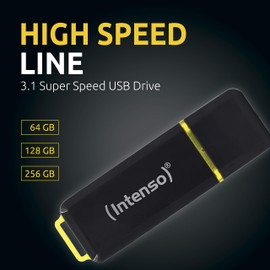Intenso High Speed Line 256GB USB Flash Drive USB 3.2 Gen 1x1 (up to 250MB/s) Black