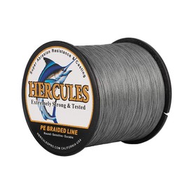 Hercules Super Cast 500M 547 Yards Braided Fishing Line 60 LB Test for Saltwater Freshwater PE Braid Fish Lines Superline 8 Strands - Grey, 60LB (27.2KG), 0.40MM