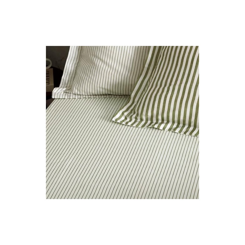 Yard Hebden Mélange Stripe Cotton Fitted Sheet - Super King