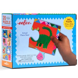 eeBoo: Learn The Alphabet - 20 Piece Puzzle - 15 x11 Jigsaw, Sturdy Dustless Oversized Pieces, Objects & Letter Association, Preschool, Kids Ages 3+