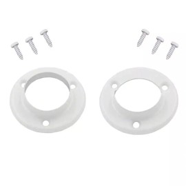 Everbilt White Metal Pole Socket Closet Rod Holder Closet Rod Bracket Support 1-3/8" Dia.