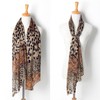 SHTGOI Leopard Scarf Chiffon Silk Scarf Stole Women's Summer Lightweight