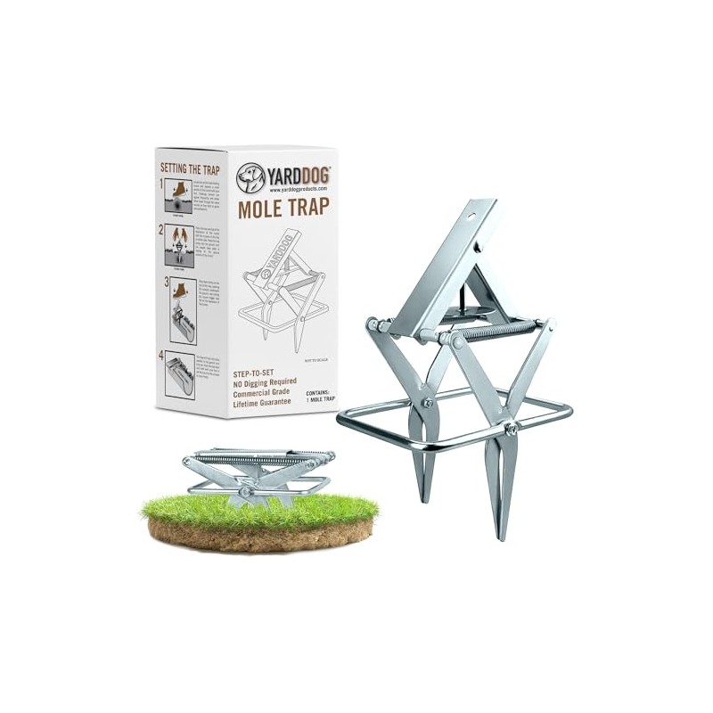 YARDDOG Mole Scissor Trap, Step-to-Set Ground Trap, Easy-to-Use Scissor Style