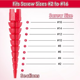 Gulfmew 30 Pcs Wood Anchor, Stripped Screw Hole Repair Kit for Wood, Door, Fixing Stripped Screw Holes, Fits Wood Screws Sizes #2 to #16, Screw Holes from Stripped to Gripped, Red
