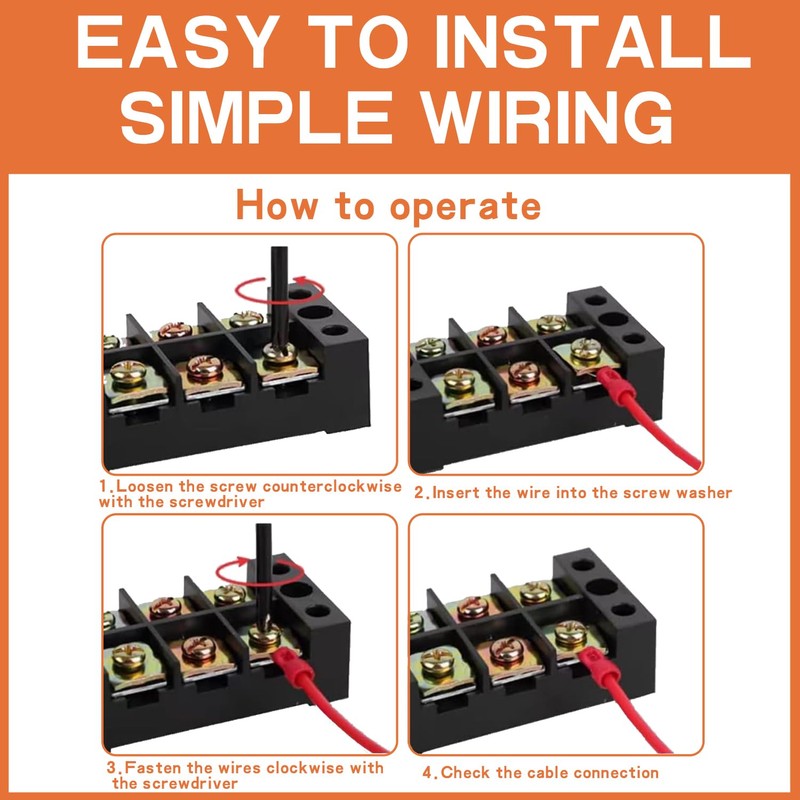 JAMHER 10 Circuits 10 Positions Terminal Block 20-30A 200-450V Dual