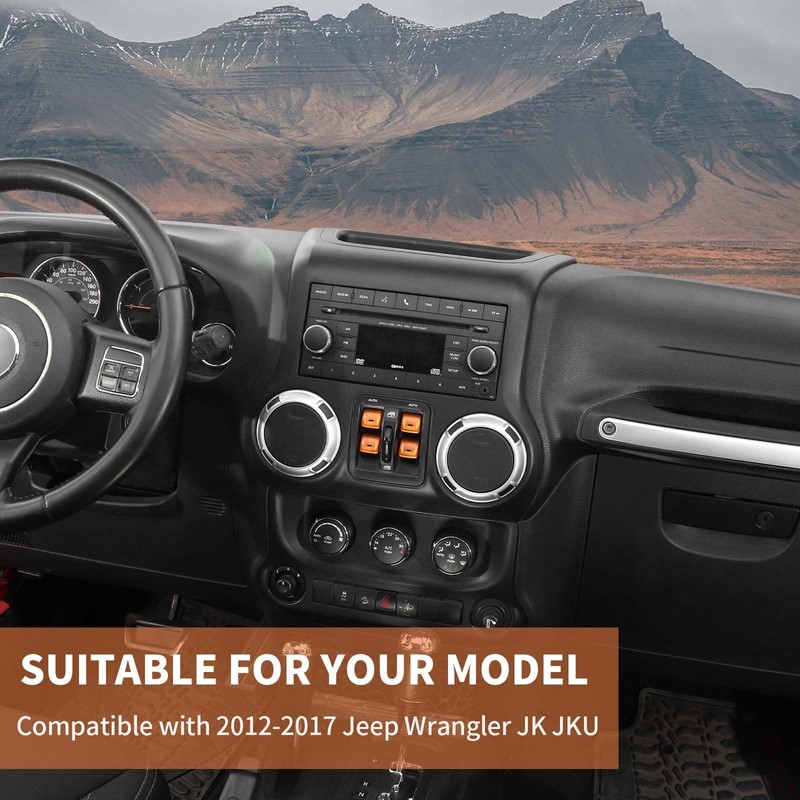 SQQP for JK Aluminium Center Console Window Switch Button Cover