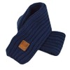 AiSi Kids Solid Color Soft Warm Knitted Scarf,Navy Blue
