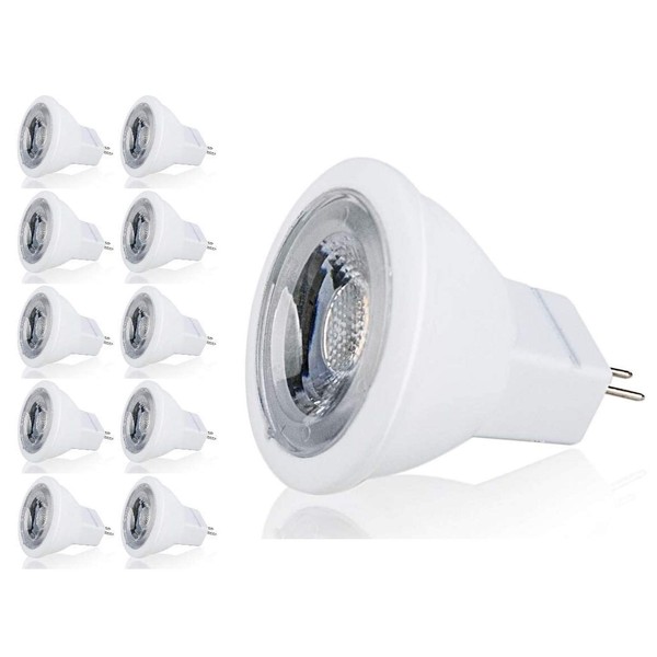 CBConcept UL-Listed MR11 GU4.0 LED Light Bulbs, 10-Pack, 2 Watt, Dimmable 230 Lumen, Warm White 3000K, 36° Beam Angle, 12 Volt, 20W Halogen Bulbs Equivalent,Landscape/Accent/Recessed/Track Lighting