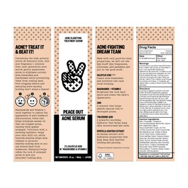 PEACE OUT PEACE OUT Skincare Acne Serum. Daily Multi-Benefit Face Serum with 2% Salicylic Acid to Target Pimples, Zits, Blemishes and Breakouts, For Clearer-Looking Skin 1 fl oz