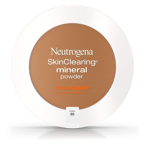 Neutrogena SkinClearing Mineral Acne-Concealing Pressed Powder Compact, Shine-Free & Oil-Absorbing Makeup with Salicylic Acid to Cover, Treat & Prevent Acne Breakouts, Honey 85,.38 oz