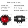 VIVOSUN 6" 390CFM Inline Duct Fan Speed Control Ventilation HVAC