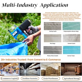 Babulas Bag Sewing Machine - 2s/bag Heavy Duty Portable Stitching Machine for Woven Bags, Non-Woven Fabrics, Leather | Warehouse & Farm Packing Tool (Blue, Corded - 110V AC)