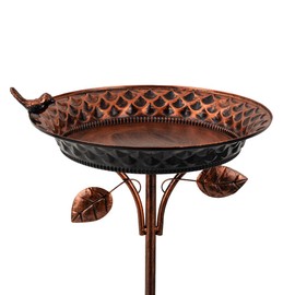 dreamysoul Metal Outdoor Bird Baths, 37 Inches Tall Freestanding Birdbaths, 5-Pronged Bird Bath for Outside Garden Yard Patio Decor