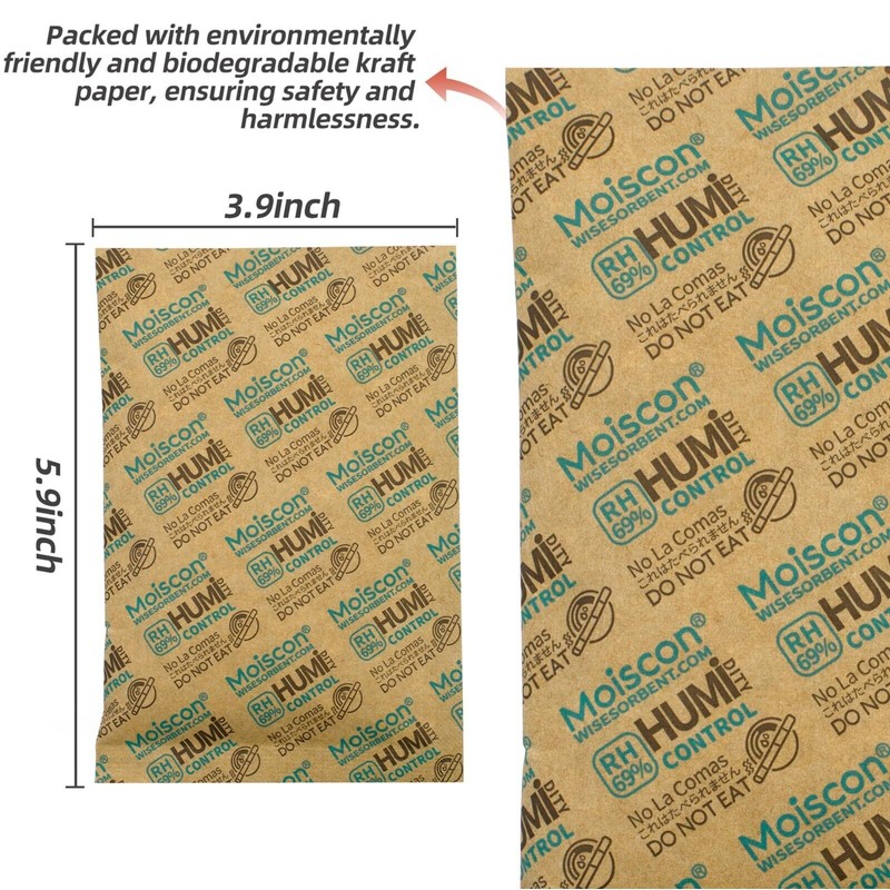 69%RH Two-Way Humidity Control Packs 60 Gram 5 Pack Individually