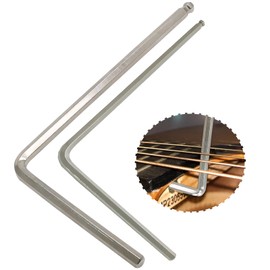 Hordion 4mm & 5mm Truss Rod Wrench, Ball End Allen Wrench Guitar Truss Rod Adjustment Tool Extended Hex Key for Martin Acoustic Guitar, Silver