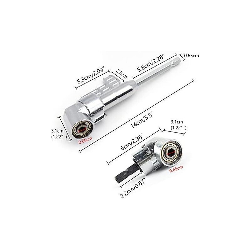 105 Degree Right Angle Drill Bit Holder, 1/4" Hex Shank