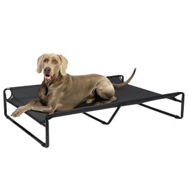 Veehoo Original Cooling Elevated Dog Bed, Outdoor Raised Dog Cots Bed for Large Dogs, Portable Standing Pet Bed with Washable Breathable Mesh, No-Slip Feet for Indoor Outdoor, XX-Large, Black, CWC2201