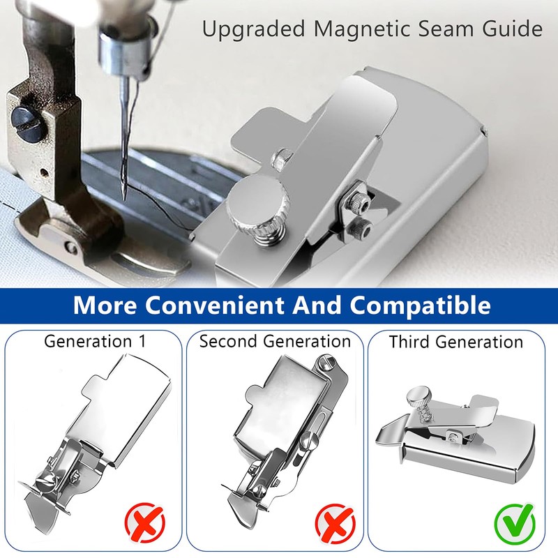 Magnetic Seam Guide & 5 Presser Feet for Sewing Machine