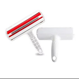 Pet Hair Remover Roller with Self-Cleaning Base, Reusable Lint Roller, Red and White