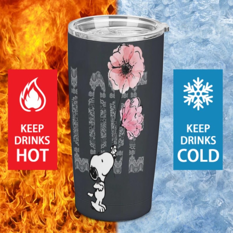 スヌーピーコーヒーカップ マグカップ コンビニカップ タンブラー ステンレス製 カフェマグ 携帯マグ マグボトル ストロー&ストローブラシ付き 保温